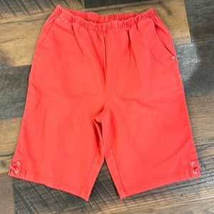 Denim & co d&co coral elastic waist shorts with flat front pockets size …